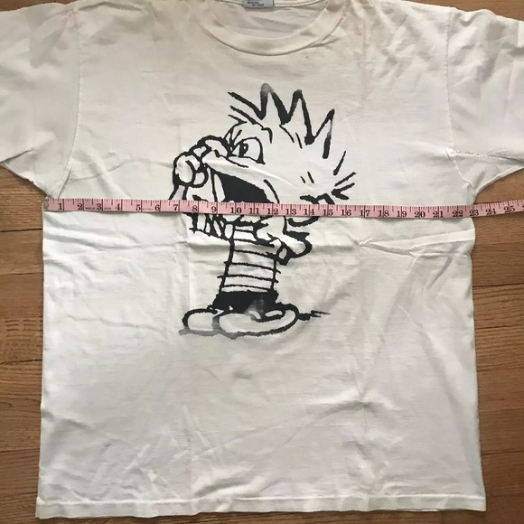 Vintage Calvin And Hobbes Attitude Nose Picker Large Print Tshirt XL 48 90s Vtg - Picture 6 of 10